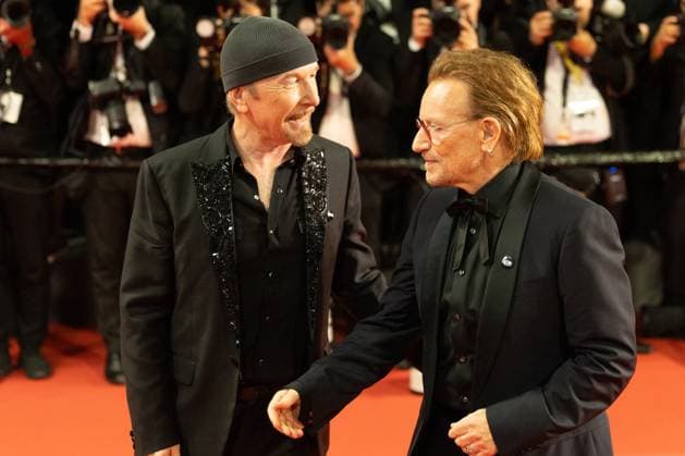 78. Internationalen Filmfestspiele von Cannes 2025 Cannes, Frankreich - 16.5.2024: The Edge und U2 Saenger Bono während des Bono: Stories Of Surrender Roten Teppichs während der 78. Internationalen Filmfestspiele von Cannes. Die 78. Internationalen Filmfestspiele von Cannes finden vom 13. bis 24. Mai 2025 statt. Provence-Alpes-Cote d Azur