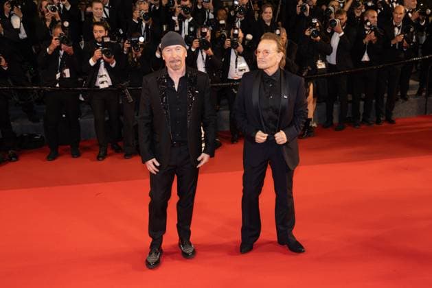 78. Internationalen Filmfestspiele von Cannes 2025 Cannes, Frankreich - 16.5.2024: The Edge und U2 Saenger Bono während des Bono: Stories Of Surrender Roten Teppichs während der 78. Internationalen Filmfestspiele von Cannes. Die 78. Internationalen Filmfestspiele von Cannes finden vom 13. bis 24. Mai 2025 statt. Provence-Alpes-Cote d Azur