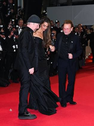 Cannes, 78th Cannes Film Festival 2025 - Evening 4 - Red Carpet of the Film Bono: Stories of Surrender Cannes, 78th Cannes Film Festival 2025 - Evening 4 - Red Carpet of the Film Bono: Stories of Surrender . In the Photo The Edge Amal Clooney Bono Cannes France  Copyright: xIPA ABACAx