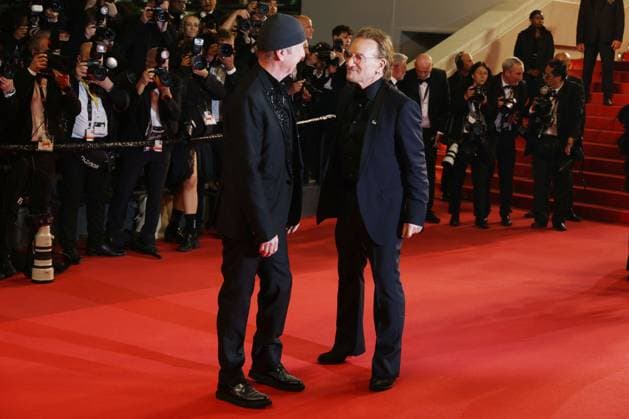 Cannes Bono Stories Of Surrender Screening JD Bono and The Edge attending the screening of Bono Stories Of Surrender in Cannes, France on May 16, 2025, as part of the 78th Cannes Film Festival. Photo by Jerome Domine ABACAPRESS.COM Cannes France  Copyright: xDominexJerome ABACAx