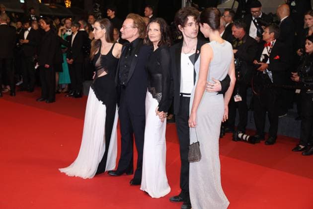 Cannes Bono Stories Of Surrender Screening JD Jordan Hewson, Bono, Ali Hewson, Elijah Hewson, Grace Burns attending the screening of Bono Stories Of Surrender in Cannes, France on May 16, 2025, as part of the 78th Cannes Film Festival. Photo by Jerome Domine ABACAPRESS.COM Cannes France  Copyright: xDominexJerome ABACAx