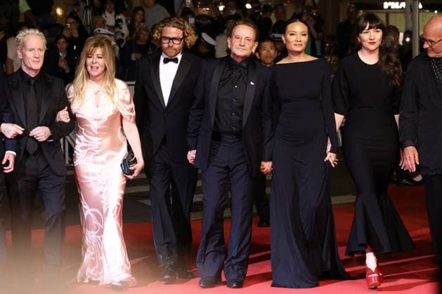 Cannes Bono Stories Of Surrender Screening JD Erik Messerschmidt, Jacknife Lee, Dede Gardner, Lasse Järvi, Bono, Kelly McNamara, Jon Kamen, Jennifer Pitcher, David Sirulnick attending the screening of Bono Stories Of Surrender in Cannes, France on May 16, 2025, as part of the 78th Cannes Film Festival. Photo by Jerome Domine ABACAPRESS.COM Cannes France Copyright: xDominexJerome ABACAx