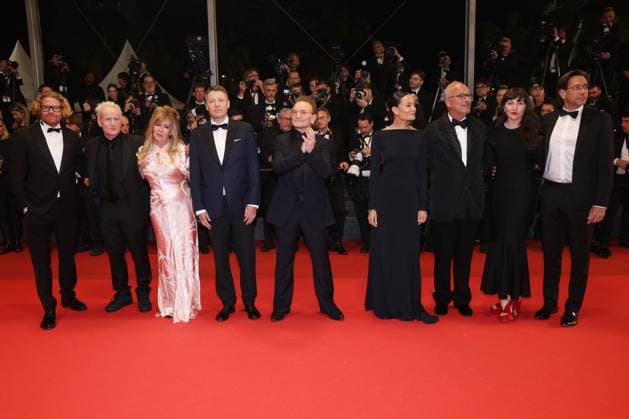 Cannes Bono Stories Of Surrender Screening JD Erik Messerschmidt, Jacknife Lee, Dede Gardner, Lasse Järvi, Bono, Kelly McNamara, Jon Kamen, Jennifer Pitcher, David Sirulnick attending the screening of Bono Stories Of Surrender in Cannes, France on May 16, 2025, as part of the 78th Cannes Film Festival. Photo by Jerome Domine ABACAPRESS.COM Cannes France Copyright: xDominexJerome ABACAx