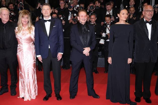 Cannes Bono Stories Of Surrender Screening JD Erik Messerschmidt, Jacknife Lee, Dede Gardner, Lasse Järvi, Bono, Kelly McNamara, Jon Kamen, Jennifer Pitcher, David Sirulnick attending the screening of Bono Stories Of Surrender in Cannes, France on May 16, 2025, as part of the 78th Cannes Film Festival. Photo by Jerome Domine ABACAPRESS.COM Cannes France Copyright: xDominexJerome ABACAx