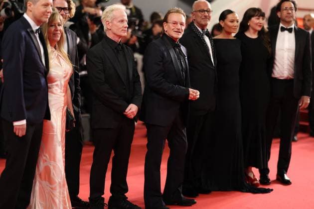 Cannes Bono Stories Of Surrender Screening JD Erik Messerschmidt, Jacknife Lee, Dede Gardner, Lasse Järvi, Bono, Kelly McNamara, Jon Kamen, Jennifer Pitcher, David Sirulnick attending the screening of Bono Stories Of Surrender in Cannes, France on May 16, 2025, as part of the 78th Cannes Film Festival. Photo by Jerome Domine ABACAPRESS.COM Cannes France Copyright: xDominexJerome ABACAx