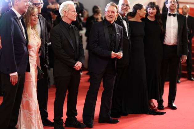 Cannes Bono Stories Of Surrender Screening JD Erik Messerschmidt, Jacknife Lee, Dede Gardner, Lasse Järvi, Bono, Kelly McNamara, Jon Kamen, Jennifer Pitcher, David Sirulnick attending the screening of Bono Stories Of Surrender in Cannes, France on May 16, 2025, as part of the 78th Cannes Film Festival. Photo by Jerome Domine ABACAPRESS.COM Cannes France Copyright: xDominexJerome ABACAx