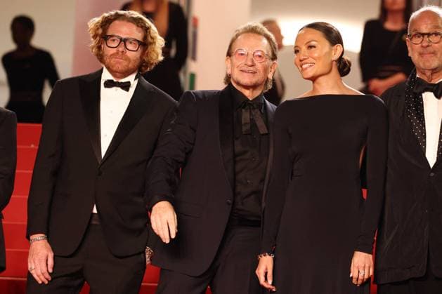 Cannes Bono Stories Of Surrender Screening JD Erik Messerschmidt, Bono and Kelly McNamara attending the screening of Bono Stories Of Surrender in Cannes, France on May 16, 2025, as part of the 78th Cannes Film Festival. Photo by Jerome Domine ABACAPRESS.COM Cannes France  Copyright: xDominexJerome ABACAx