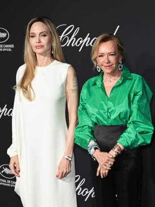 Cannes, 78th Cannes Film Festival 2025 - Evening 4 - Chopard Gala Cannes, 78th Cannes Film Festival 2025 - Evening 4 - Chopard Gala - Pictured: Caroline Scheufele, Angelina Jolie cannes France  Copyright: xIPA ABACAx