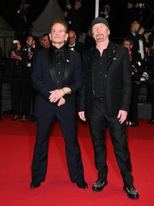 Cannes, 78th Cannes Film Festival 2025 - Evening 4 - Red Carpet of the Film Bono: Stories of Surrender Cannes, 78th Cannes Film Festival 2025 - Evening 4 - Red Carpet of the Film Bono: Stories of Surrender . In the Photo Bono Vox and The Edge Cannes France  Copyright: xIPA ABACAx