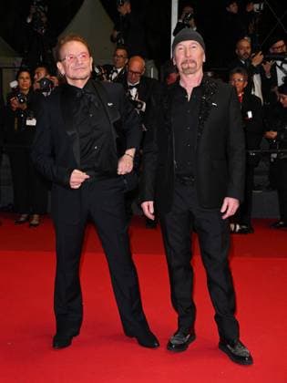 Cannes, 78th Cannes Film Festival 2025 - Evening 4 - Red Carpet of the Film Bono: Stories of Surrender Cannes, 78th Cannes Film Festival 2025 - Evening 4 - Red Carpet of the Film Bono: Stories of Surrender . In the Photo Bono Vox and The Edge Cannes France  Copyright: xIPA ABACAx