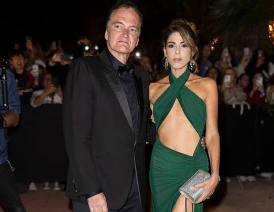 Cannes Guest to Chopard Trophy at the 78th annual Cannes Film Festival MP Daniella Tarantino and Quentin Tarantino arrive to the Chopard Trophy at the 78th annual Cannes Film Festival at Carlton Beach on May 16, 2025 in Cannes, France. Photo by Marco Piovanotto ABACAPRESS.COM  Copyright: xPiovanottoxMarco ABACAx