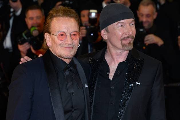 Cannes Bono Stories of Surrender Red Carpet NG Bono and The Edge attending the ‘Bono Stories of Surrender’ Screening and Red Carpet at Palais Des Festivals in Cannes, France on May 16 2025 as part of the 78th Cannes Film Festival. Photo by Nicolas Genin ABACAPRESS.COM Cannes France  Copyright: xGeninxNicolas ABACAx