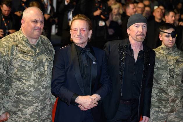 Cannes Bono Stories of Surrender Red Carpet NG Bono and The Edge attending the ‘Bono Stories of Surrender’ Screening and Red Carpet at Palais Des Festivals in Cannes, France on May 16 2025 as part of the 78th Cannes Film Festival. Photo by Nicolas Genin ABACAPRESS.COM Cannes France  Copyright: xGeninxNicolas ABACAx