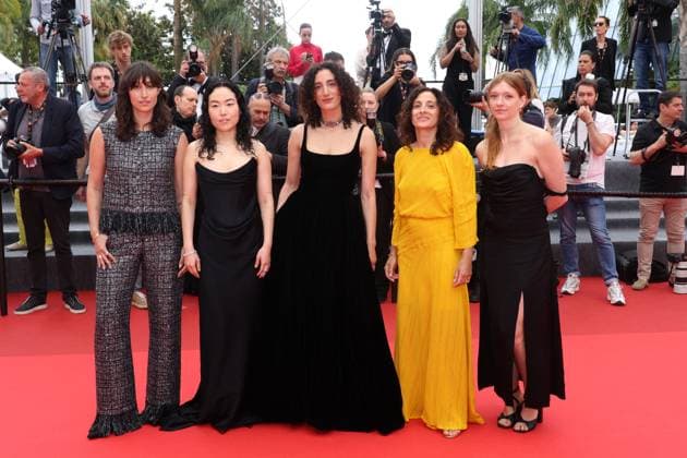 Cannes La Petite Derniere Screening JD A guest, Sophie Garagnon, Mouna Soualem, Park Ji-Min and Gioia Farisano attending the screening of La Petite Derniere in Cannes, France on May 16, 2025, as part of the 78th Cannes Film Festival. Photo by Jerome Domine ABACAPRESS.COM Cannes France  Copyright: xDominexJerome ABACAx