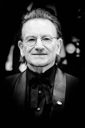 Red Carpet for Bono: Stories of Surrender , Palais des Festivals, Cannes, France Bono (aka Paul David Hewson) on the Red Carpet for Bono: Stories of Surrender during the 78th Festival de Cannes (Cannes International Film Festival) at Palais des Festivals, Cannes, , France on 16 May 2025. Editors Note: Image converted to monochrome Picture, Credit:Julie Edwards Avalon France, French Riviera, Cannes, Palais des Festivals Copyright: xJuliexEdwardsx xAvalonx 1000024647