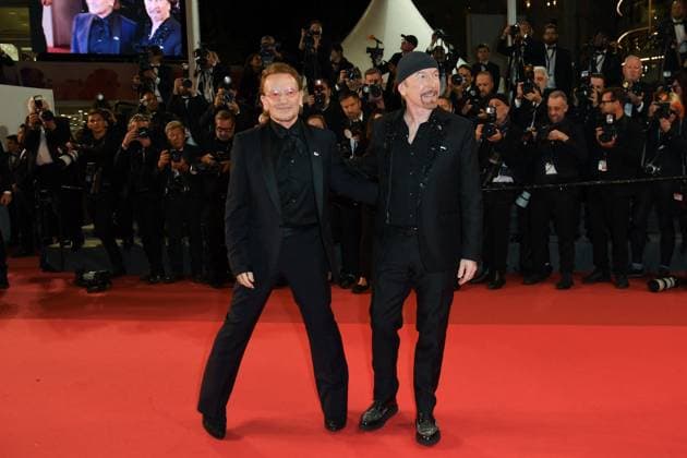 Cannes Bono Stories of Surrender Premiere AM Bono and The Edge attending the Bono: Stories of Surrender Premiere in Cannes, France on May 16, 2025 as part of the 78th Cannes Film Festival. Photo by Aurore Marechal ABACAPRESS.COM Cannes France  Copyright: xMarechalxAurore ABACAx
