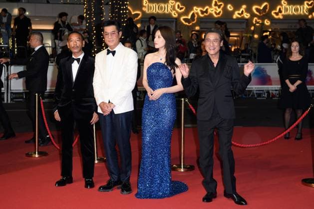 Cannes Sons of the Neon Night Red Carpet NG Yuanyuan Gao, Juno Mak, Louis Koo and Tony Leung Ka-fai attending the ‘Sons of the Neon Night’ Screening and Red Carpet at Palais Des Festivals in Cannes, France on May 16 2025 as part of the 78th Cannes Film Festival. Photo by Nicolas Genin ABACAPRESS.COM Cannes France  Copyright: xGeninxNicolas ABACAx