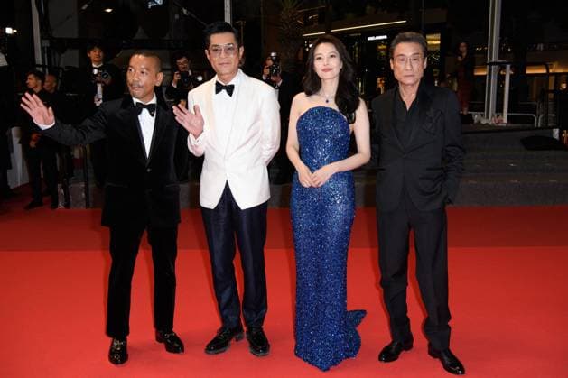 Cannes Sons of the Neon Night Red Carpet NG Yuanyuan Gao, Juno Mak, Louis Koo and Tony Leung Ka-fai attending the ‘Sons of the Neon Night’ Screening and Red Carpet at Palais Des Festivals in Cannes, France on May 16 2025 as part of the 78th Cannes Film Festival. Photo by Nicolas Genin ABACAPRESS.COM Cannes France  Copyright: xGeninxNicolas ABACAx