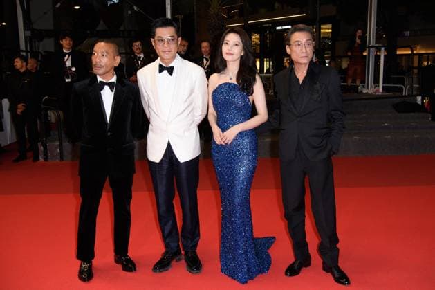 Cannes Sons of the Neon Night Red Carpet NG Yuanyuan Gao, Juno Mak, Louis Koo and Tony Leung Ka-fai attending the ‘Sons of the Neon Night’ Screening and Red Carpet at Palais Des Festivals in Cannes, France on May 16 2025 as part of the 78th Cannes Film Festival. Photo by Nicolas Genin ABACAPRESS.COM Cannes France  Copyright: xGeninxNicolas ABACAx