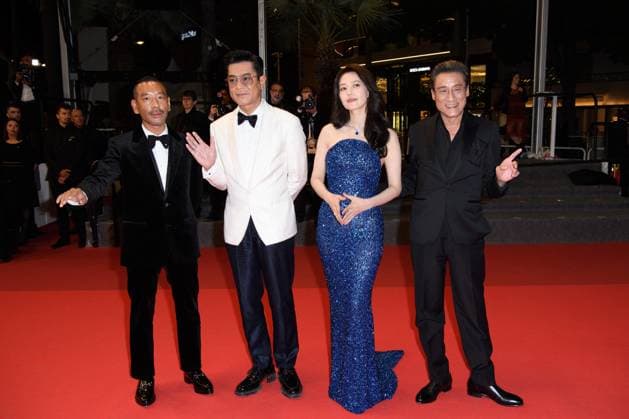 Cannes Sons of the Neon Night Red Carpet NG Yuanyuan Gao, Juno Mak, Louis Koo and Tony Leung Ka-fai attending the ‘Sons of the Neon Night’ Screening and Red Carpet at Palais Des Festivals in Cannes, France on May 16 2025 as part of the 78th Cannes Film Festival. Photo by Nicolas Genin ABACAPRESS.COM Cannes France  Copyright: xGeninxNicolas ABACAx