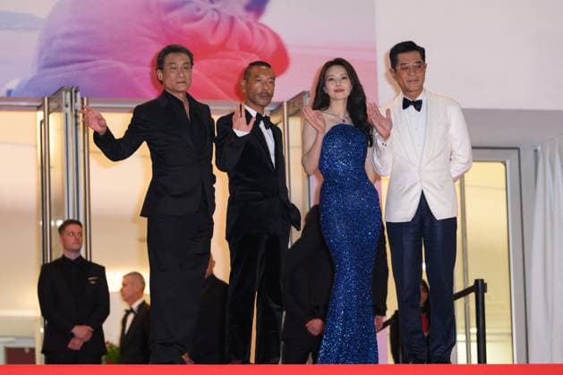 Cannes Sons of the Neon Night Red Carpet NG Yuanyuan Gao, Juno Mak, Louis Koo and Tony Leung Ka-fai attending the ‘Sons of the Neon Night’ Screening and Red Carpet at Palais Des Festivals in Cannes, France on May 16 2025 as part of the 78th Cannes Film Festival. Photo by Nicolas Genin ABACAPRESS.COM Cannes France  Copyright: xGeninxNicolas ABACAx