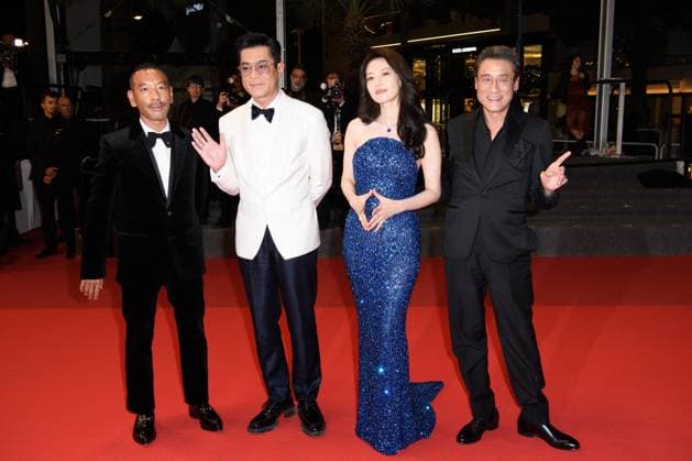 Cannes Sons of the Neon Night Red Carpet NG Yuanyuan Gao, Juno Mak, Louis Koo and Tony Leung Ka-fai attending the ‘Sons of the Neon Night’ Screening and Red Carpet at Palais Des Festivals in Cannes, France on May 16 2025 as part of the 78th Cannes Film Festival. Photo by Nicolas Genin ABACAPRESS.COM Cannes France  Copyright: xGeninxNicolas ABACAx