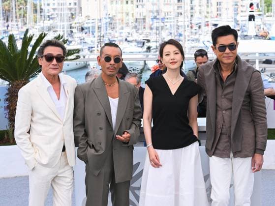 Cannes, 78th Cannes Film Festival 2025 - day 5 - photocall of the film Sons Of The Neon Night Cannes, 78th Cannes Film Festival 2025 - day 5 - photocall of the film Sons Of The Neon Night - In the picture: Tony Leung Ka-fai, Juno Mak, Gao Yuan Yuan and Louis Koo cannes France  Copyright: xIPA ABACAx