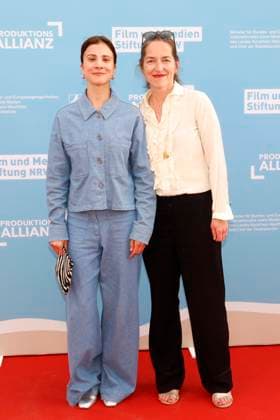 Aylin Tezel and Hella Wenders at the reception hosted by the state government of North Rhine-Westphalia, the Film und Medienstiftung NRW and the Production Alliance on the occasion of the 78th Cannes International Film Festival at the Vilebrequin La Plage Ondine Restaurant Beach Club Cannes, 16 05 2025 Foto:xK.xKriegerx xFuturexImagex nrw_5501