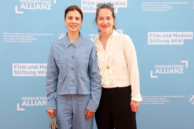 Aylin Tezel and Hella Wenders at the reception hosted by the state government of North Rhine-Westphalia, the Film und Medienstiftung NRW and the Production Alliance on the occasion of the 78th Cannes International Film Festival at the Vilebrequin La Plage Ondine Restaurant Beach Club Cannes, 16 05 2025 Foto:xK.xKriegerx xFuturexImagex nrw_5503