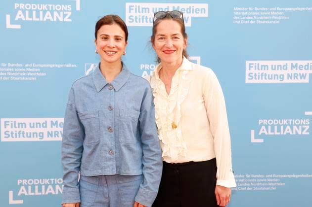 Aylin Tezel and Hella Wenders at the reception hosted by the state government of North Rhine-Westphalia, the Film und Medienstiftung NRW and the Production Alliance on the occasion of the 78th Cannes International Film Festival at the Vilebrequin La Plage Ondine Restaurant Beach Club Cannes, 16 05 2025 Foto:xK.xKriegerx xFuturexImagex nrw_5504