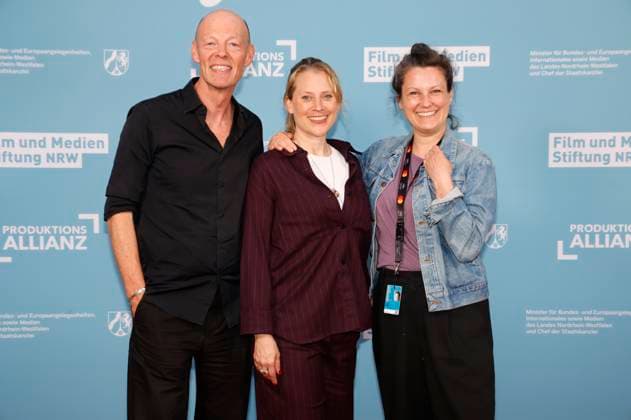 Lucas Schmidt, Maren Schmitt and Louise Peter at the reception hosted by the state government of North Rhine-Westphalia, the Film und Medienstiftung NRW and the Production Alliance on the occasion of the 78th Cannes International Film Festival at the Vilebrequin La Plage Ondine Restaurant Beach Club Cannes, 16 05 2025 Foto:xK.xKriegerx xFuturexImagex nrw_5553
