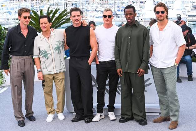 Cannes, 78th Cannes Film Festival 2025 - day 5 - photocall of the film Eddington - In the picture: Austin Butler, Clifton Collins Jr., Pedro Pascal, Joaquin Phoenix, Micheal Ward and Luke Grimes  Copyright: xAlbertoxTerenghix xipa-agency.netx xPoolxPhotoxEventsx05x IPA_Agency_IPA57815853
