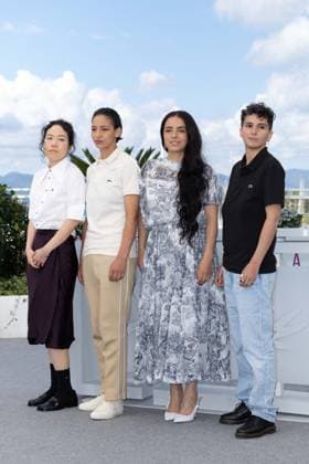 Cannes - La Petite Derniere Photocall Fatima Daas, Park Ji-Min, Hafsia Herzi and Nadia Melliti pose during the La Petite Derniére photocall at the 78th annual Cannes Film Festival at Palais des Festivals on May 17, 2025 in Cannes, France. Photo by Shootpix ABACAPRESS COM Cannes France  Copyright: xShootpix ABACAx