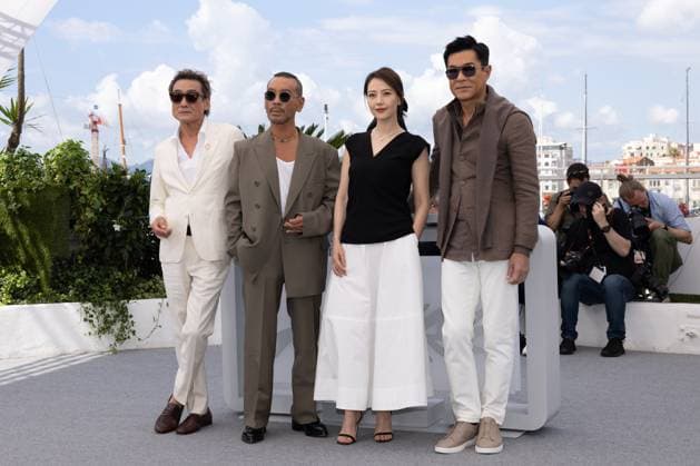 Sons Of The Neon Night Photocall - The 78th Annual Cannes Film Festival Tony Leung Ka-fai, Juno Mak, Gao Yuan Yuan and Louis Koo pose during the Sons of the Neon Night photocall at the 78th annual Cannes Film Festival at Palais des Festivals on May 17, 2025 in Cannes, France., Credit:Olivier Huitel Avalon France, Cannes  Copyright: xOlivierxHuitelx xAvalonx 1000203312