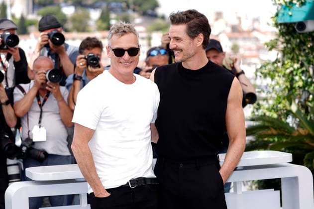 Joaquin Phoenix and Pedro Pascal at the photocall for the feature film Eddington at the Festival de Cannes 2025 78 Cannes International Film Festival at the Palais des Festivals Cannes, 17 05 2025 Foto:xD.xBedrosianx xFuturexImagex eddington_call_5517