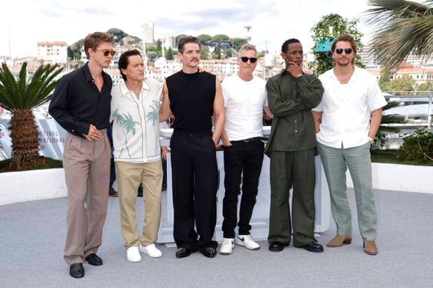 Austin Butler, Clifton Collins Jr , Pedro Pascal, Joaquin Phoenix, Micheal Ward and Luke Grimes at the photocall for the feature film Eddington at the Festival de Cannes 2025 78 Cannes International Film Festival at the Palais des Festivals Cannes, 17 05 2025 Foto:xD.xBedrosianx xFuturexImagex eddington_call_5522