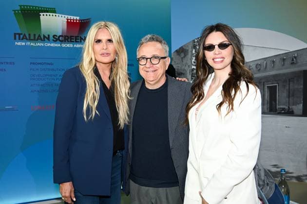Cannes, 78th Cannes Film Festival 2025, Taormina Film Festival Press Conference In the photo: Giulio Base, Paolo Del Brocco, Ilenia Pastorelli  Copyright: xManuelexMangiarottix xipa-agency.netx xPoolxPhotoxEventsx05x IPA_Agency_IPA57820819