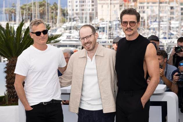 Eddington photocall Joaquin Phoenix, Ari Aster, Pedro Pascal pose during the Eddington photocall at the 78th annual Cannes Film Festival at Palais des Festivals on May 17, 2025 in Cannes, France. 5 in Cannes, France.  Copyright: x Chassery+Courdjix