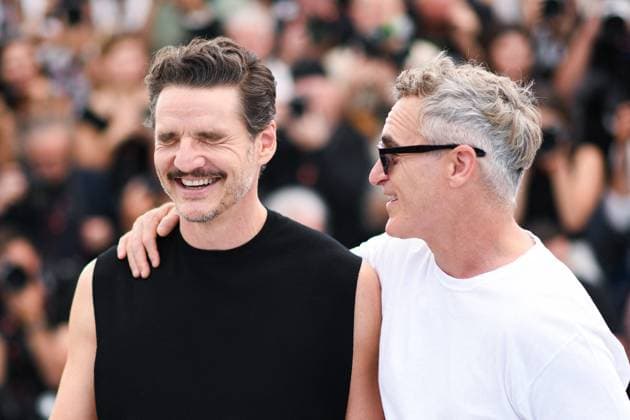 Cannes Eddington Photocall AM Pedro Pascal and Joaquin Phoenix attending the Eddington Photocall in Cannes, France on May 17, 2025 as part of the 78th Cannes Film Festival. Photo by Aurore Marechal ABACAPRESS.COM Cannes France  Copyright: xMarechalxAurore ABACAx