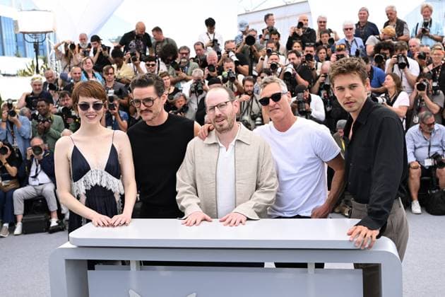 Cannes Eddington Photocall AM Emma Stone, Pedro Pascal, Ari Aster, Joaquin Phoenix attending the Eddington Photocall in Cannes, France on May 17, 2025 as part of the 78th Cannes Film Festival. Photo by Aurore Marechal ABACAPRESS.COM Cannes France  Copyright: xMarechalxAurore ABACAx