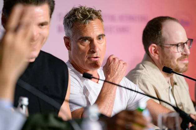 Cannes Eddington Press Conference NG Joaquin Phoenix and Ari Aster attending the press conference for ‘Eddington’ at Palais Des Festivals in Cannes, France on May 17 2025 as part of the 78th Cannes Film Festival. Photo by Nicolas Genin ABACAPRESS.COM Cannes France  Copyright: xGeninxNicolas ABACAx