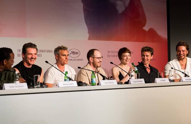 78eme Festival International du Film de Cannes Press conference for the film Eddington 78th Cannes International Film Festival Press conference for the film Eddington 444498 2020 01 17 Cannes France Stone, Emma Pascal, Pedro Ward, Micheal Butler, Austin Aster, Ari Phoenix, Joaquin Grimes, Luke  Copyright: xAnthonyxCarrelx xStarfacex STAR_444498_030