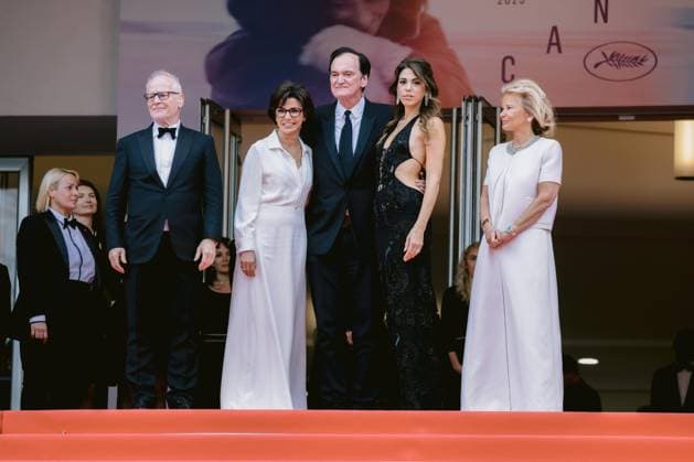 78eme Festival International du Film de Cannes Montée des marches Nouvelle Vague 78th International Cannes Film Festival Red carpet for Nouvelle vague Movie 444514 2025 05 17 Alpes Maritimes Cannes Cap Vert Tarantino, Quentin Pick, Daniela Knobloch, Iris Frémaux, Thierry Dati, Rachida  Copyright: xTerencexBaelenx STAR_444514_066