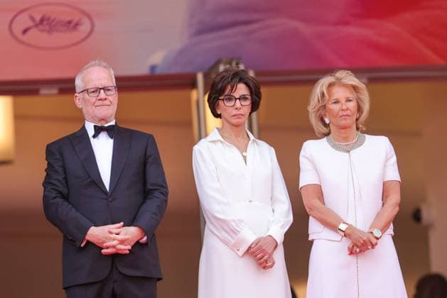 Cannes - Nouvelle Vague Red Carpet Thierry Fremaux, Cannes President Iris Knobloch and Rachida Dati attend the Nouvelle Vague (New Wave) red carpet at the 78th annual Cannes Film Festival at Palais des Festivals on May 17, 2025 in Cannes, France. Photo by Shootpix ABACAPRESS.COM Cannes France  Copyright: xShootpix ABACAx