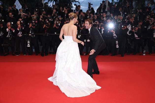 Cannes - Die My Love Red Carpet British actor Robert Pattinson and US actress Jennifer Lawrence attend the Die My Love red carpet at the 78th annual Cannes Film Festival at Palais des Festivals on May 17, 2025 in Cannes, France. Photo by Jerome Domine ABACAPRESS.COM Cannes France  Copyright: xDominexJerome ABACAx