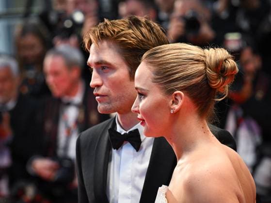 Cannes, 78th Cannes Film Festival 2025 - evening 5 - red carpet of the film Die My Love - In the photo: Robert Pattinson Jennifer Lawrence  Copyright: xManuelexMangiarottix xipa-agency.netx xPoolxPhotoxEventsx05x IPA_Agency_IPA57840652