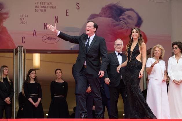 Cannes Nouvelle Vague Red Carpet NG Cannes President Iris Knobloch, Festival Director Thierry Fremaux and Rachida Dati, Quentin Tarantino, Daniella Tarantino and Rachida Dati attending the ‘Nouvelle Vague (New Wave)’ Screening and Red Carpet at Palais Des Festivals in Cannes, France on May 17 2025 as part of the 78th Cannes Film Festival. Photo by Nicolas Genin ABACAPRESS.COM Cannes France  Copyright: xGeninxNicolas ABACAx