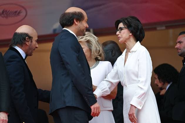 78eme Festival International du Film de Cannes Montée des marches Nouvelle Vague Festival de Cannes 2025 Red carpet Nouvelle vague Michael Youn, Kev Adams, Iris Knobloch, Rachida Dati 444525 2025 05 17 France Youn, Michael Adams, Kev  Copyright: xLionelxGuericolas MPPx STAR_444525_018