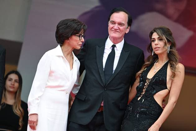 78eme Festival International du Film de Cannes Montée des marches Nouvelle Vague Festival de Cannes 2025 Red carpet Nouvelle vague Rachida Dati, Quentin Tarantino, Daniella Tarantino 444525 2025 05 17 France  Copyright: xLionelxGuericolas MPPx STAR_444525_038