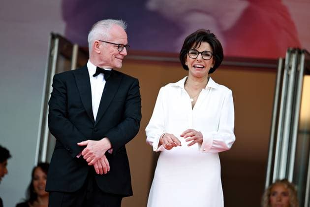 78eme Festival International du Film de Cannes Montée des marches Nouvelle Vague Festival de Cannes 2025 Red carpet Nouvelle vague Thierry Fremaux, Rachida Dati 444525 2025 05 17 France  Copyright: xLionelxGuericolas MPPx STAR_444525_049